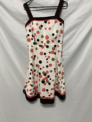 #ad MADISON Leigh Women#x27;s Size 12 Trendy Polka Dot Spring Summer Dress Sleeveless $15.00