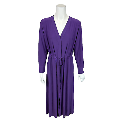 #ad Attitudes by Renee Petite Como Jersey Duster Maxi Dress Royal Purple PM Size $20.00