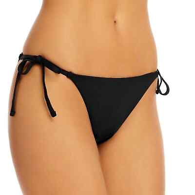 #ad Aqua Swim NWT Black Bikini Bottoms with Tie Sides Size Large $17.00