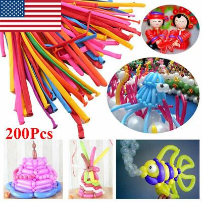US 200pcs Party Long Animal Tying Making Balloons Twist Latex Balloon DIY Decor $10.98