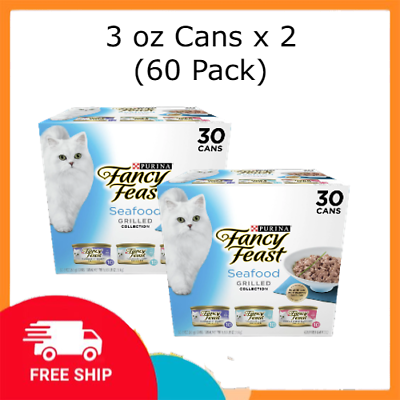 Fancy Feast Gravy Wet Cat Food Variety Pack 3 oz Cans 30 Pack x 2 pack $41.99