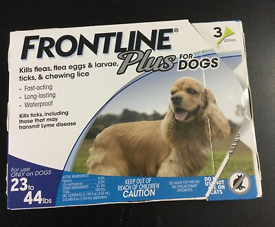Frontline Plus for Dogs 23 44 lbs. 3 Doses EPA Approved USA Packaging 7100 $25.00
