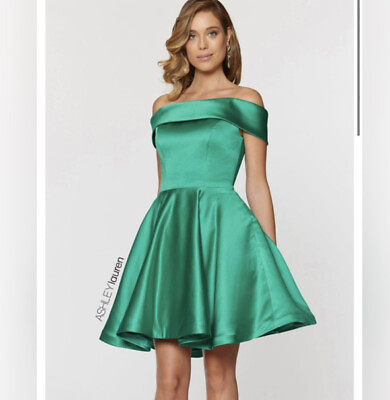#ad Ashley Lauren emerald green cocktail dress from the #4047 collection $450.00