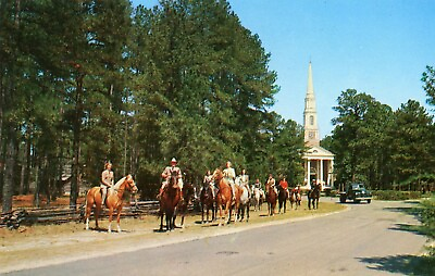 #ad Riding Party Near the Village Chapel Pinehurst North Carolina POSTCARD $3.99
