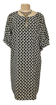 Womens Plus Dress Size 1x NEW Black Ivory Career Work Party Tunic Gorgeous NWT $24.50