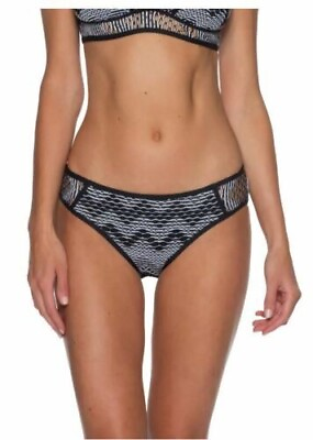 #ad #ad Becca Women#x27;s Reveal Hipster Fit Bikini Bottoms Black White Medium MSRP $58 $29.00