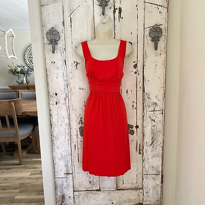 #ad Spense Size Large Woman#x27;s Red Knit Sleeveless Comfy Causal Career Party Dress $20.99