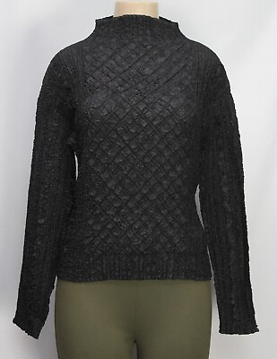 #ad WDNY Women#x27;s Top Long Sleeve Black Petite Size PM $11.95