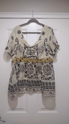 #ad #ad Seven 7 Silk Lined Plus Boho Blouse Size 22 24 $35.00