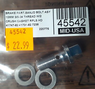 #ad #ad Chrome 10mm Banjo Bolt Caliper or Master Cylinder for Harley CLEARANCE was $23 $19.00