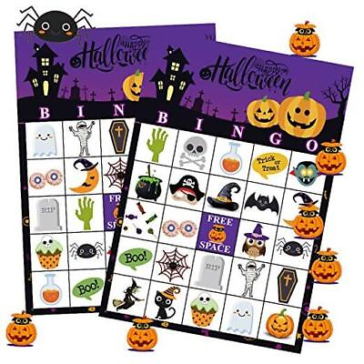 #ad Halloween Bingo Game Halloween Party Games for Kids 24 Players Halloween bingo $19.39