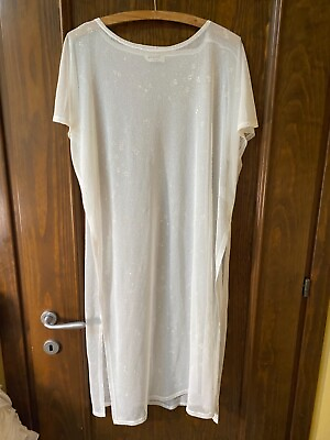 #ad Zebra white beacH DRESS nightgown size XL $34.00