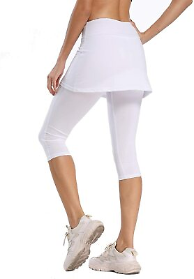 Ibeauti Womens UPF 50 Yoga Skirted Capri Leggings Golf Tennis Pants with Skirt $59.41