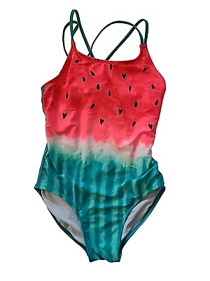 #ad Cat And Jack Girls 14 16 XL Watermelon One Piece Bathing Suit Swim $9.99
