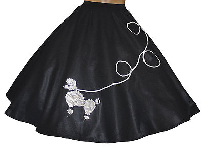 #ad #ad Black FELT Poodle Skirt Girls Size LARGE Age 10 13 Waist 25quot; 32quot; L: 23quot; $29.95