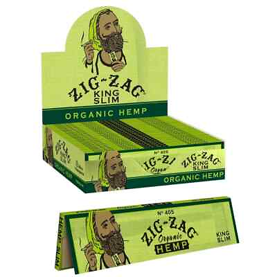 #ad #ad 😎FULL BOX ZIG ZAG KING SLIM ORGANIC HEMP PAPERS👀✨ 24 BOOKLETS $30.99