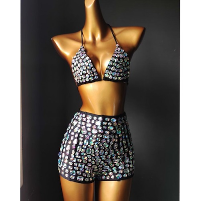 Diamond Bikini Rhinestone Swimwear Bandage Swimsuit Sexy Bathing Suit Bling $69.75
