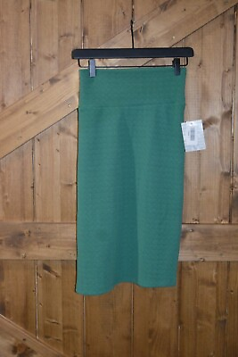 #ad #ad LuLaRoe Women#x27;s Size Large Cassie Skirt Solid Green Raised Lines Dots NWT $21.50