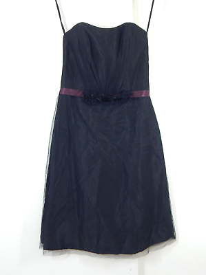 vintage 80s LAZARO dress strapless prom party tulle evening cocktail black M L $27.99