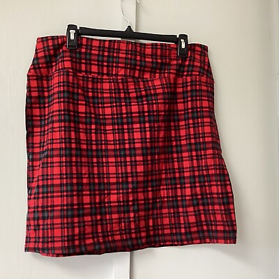 #ad Red Pencil Skirt Plaid Size Large Intro love the fit tummy control sexy $14.99
