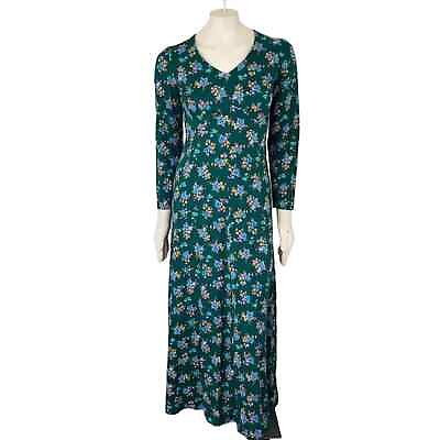 #ad Vintage 70s HANDMADE Long Sleeve Floral Maxi Dress in Green WOMEN#x27;S SMALL $79.95