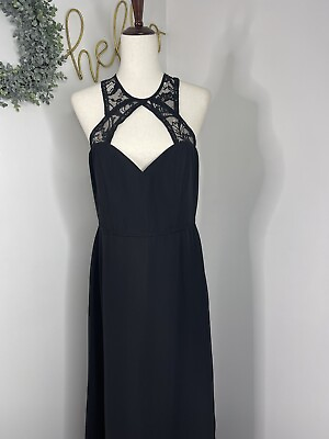 #ad Hayley Paige Occasions Cocktail Black Evening Dress Women#x27;s Size 12 $84.99