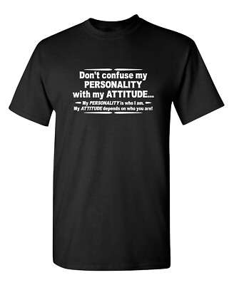 #ad Don#x27;t Confuse My Personality Sarcastic Humor Graphic Novelty Funny T Shirt $13.19