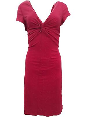 #ad Womens Crimson Red Glitter Capped Sleeve Cocktail Evening Party Dress $26.99