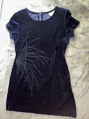 #ad Jeffery amp; Dara Cocktail Dress Color Navy Blue Size 14 Spandex and Polyester $27.00