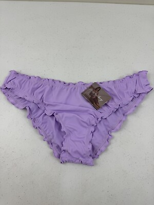 #ad Smart amp; Sexy Women#x27;s Swim Secret Ruffled amp; Ruched Back Bikini Bottom Purple L $8.00