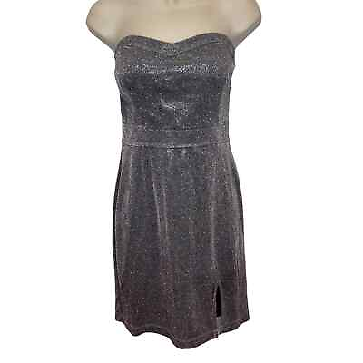 Social couture glitter cocktail dress strapless bodycon womens large shimmery $18.88