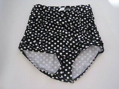 #ad Black Polka Dot Bikini Bottoms High Waist M Size Medium Unbranded New $19.97