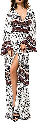 #ad R.Vivimos Womens Summer Long Sleeve Cardigan Sexy Maxi Dresses $70.15