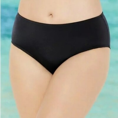 #ad Fullfitall Swim Bikini Bottom Women Plus Size 24 Black NWT $19.99