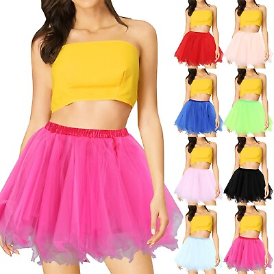 #ad Tutu Skirt Women Teens Classic Elastic Waist Tulle Ballet Tutu Skirt Adult Size $11.89