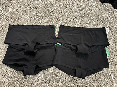 #ad Gap Body Organic Stretch Cotton Shorty Black Panties NWT Lot Of 4 Size Medium $39.99