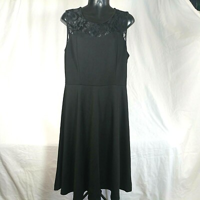 #ad Elegant Dresses Cocktail Party Dress Lace Neckline XL Black $15.00