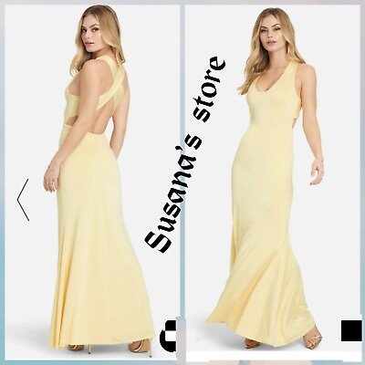 #ad #ad NWT BEBE OPEN BACK GOWN MAXI DRESS SIZE XXS Elegance amp; super sexy $55.99