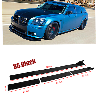 #ad 86.6quot; 2.2m Gloss Black Side Skirt For Dodge Magnum R TSXT Extension Pair of H $49.99