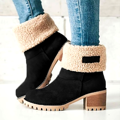 Black Suede Womans Boots Size 8 US 41 EU NEW $35.00