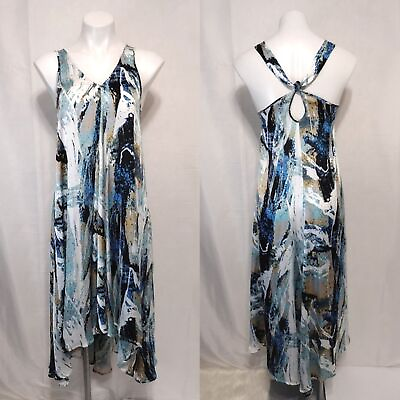 #ad Romeo And Juliet Couture Racerback Asymmetrical Hem Flowy Summer Dress XS $30.00