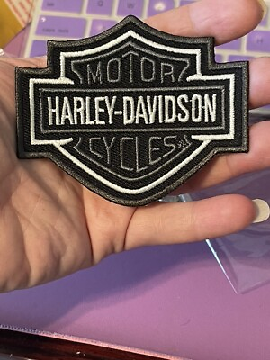 Harley Davidson iron on patch black white $5.99