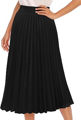 #ad DRESSTELLS Pleated Midi Skirts for Women Long High Waisted Chiffon Flare Casual $69.98