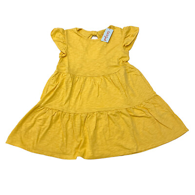 #ad Cat amp; Jack Girls Size M 7 8 Tiered Hem Dress Cut Out Back Light Mustard $7.50