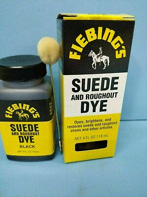 #ad BLACK Suede Dye by FIEBINGS 4 oz. with Applicator for Shoes Boots Bags NEW $9.31