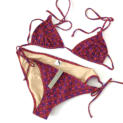 #ad J. Crew Womens Bikini String Hipster Triangle XL Bottom M Top Strappy Swimsuit $39.99