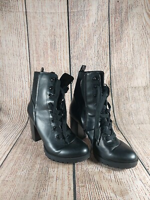 #ad Womens. Size 8 Black Casual Heel Boots Unbranded $8.99