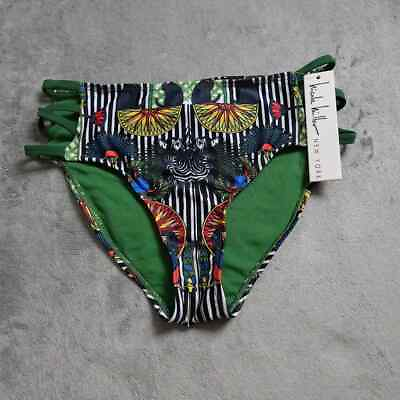 #ad Nicole Miller Swimsuit Bikini Women#x27;s Size 6 Multicolor High Rise Strappy Hips $14.77