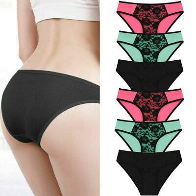 #ad Pack 6 Womens Cotton Underwear Stretch Panties Briefs Bikini Lingerie Panty $6.99