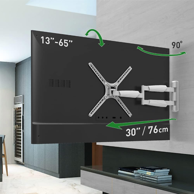 #ad Long White TV Wall Mount 13 65 Inch Full Motion Articulating $81.99